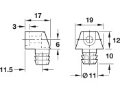 Arret Cabinet Connector D10mm Dowel Wht