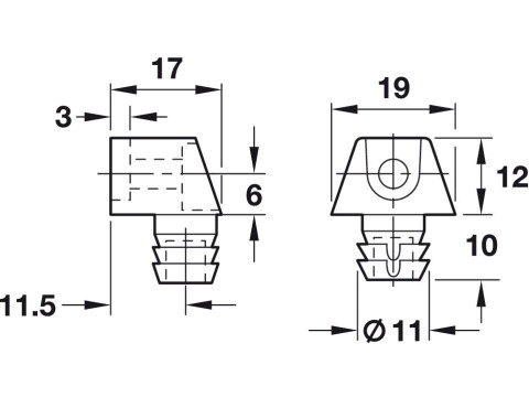 Arret Cabinet Connector D10mm Dowel Wht