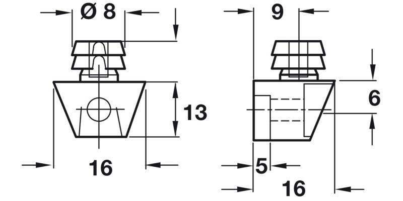 Cabinet Connector D8mm Dowel Pl White