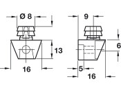 Cabinet Connector D8mm Dowel Pl White