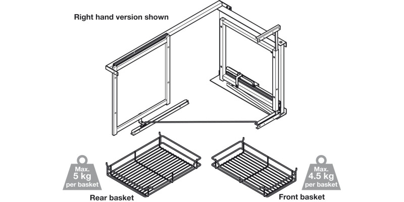 Pull Swing Corner Unit 1000mm LH Silver