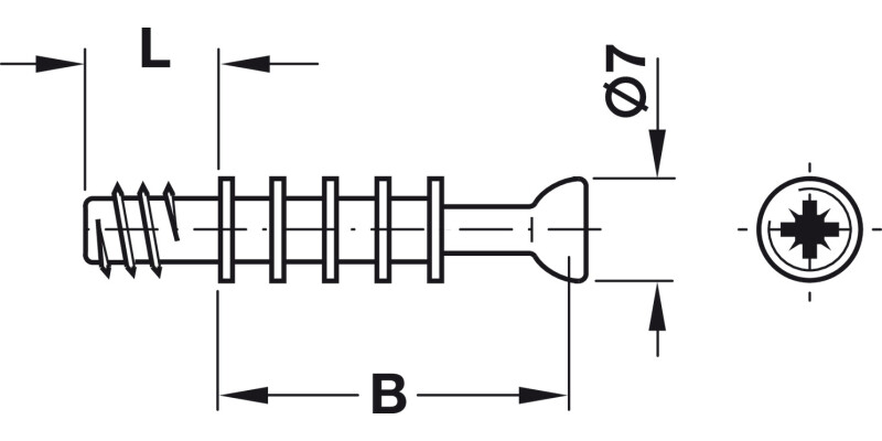 Minifix M200 Con Bolt 5/34mm St Galv