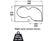 Nuvola Corner PO 450/900mm RH Chr/Wht
