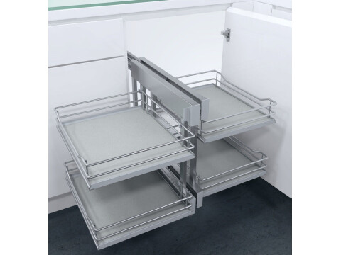 Pull Out Corner Unit, Complete Set, Premea Solid Base Baskets, Vauth-Sagel VS CO