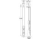 Lvr Act Flushbolt 762x19x38mm Brs PB