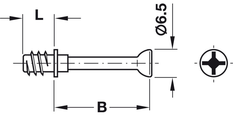 Minifix M100 Con Bolt 5/24mm St Bright