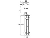 Barrel Bolt Cranked 25x76mm Brass PB