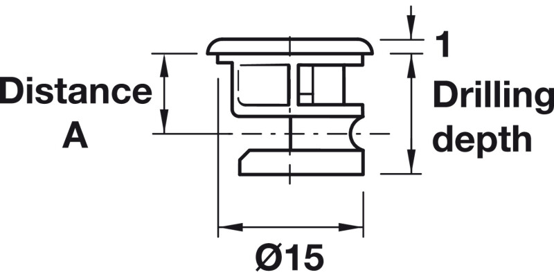Minifix 15 Housing 16mm w Rim NP