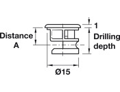 Minifix 15 Housing 12mm w Rim NP