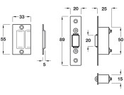 Mortice Adj Roller Catch 25mm SSS