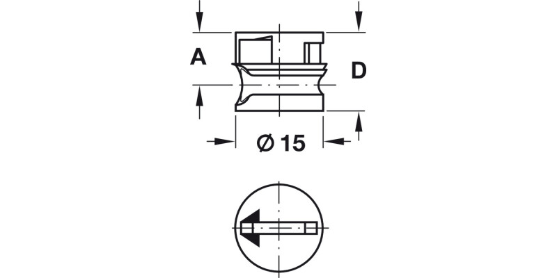 Minifix 15 Housing 15/16mm wo Rim White