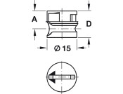 Minifix 15 Housing 15/16mm wo Rim White