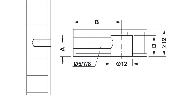 Minifix 12 Housing 12mm wo Rim Bright