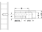 Minifix 12 Housing 12mm wo Rim Bright