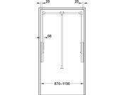 W/Robe Lift Pull 870-1190mm 15kg CP/Blk