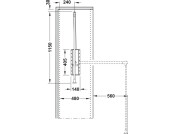 W/Robe Lift Pull 870-1190mm 15kg CP/Blk
