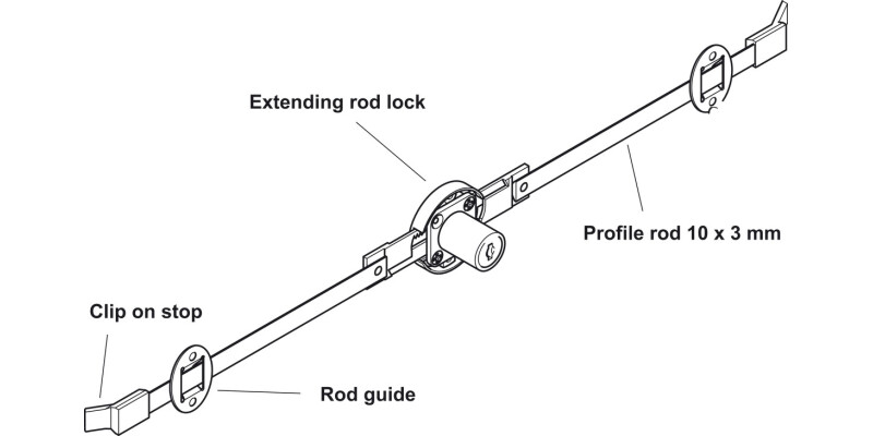 Symo3000 Ext Rod Lockcase RH NP
