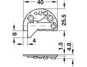 Drawer Catch 40x25.5mm LH SNP