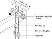 Central Locking Bar 800mm Bright Alu