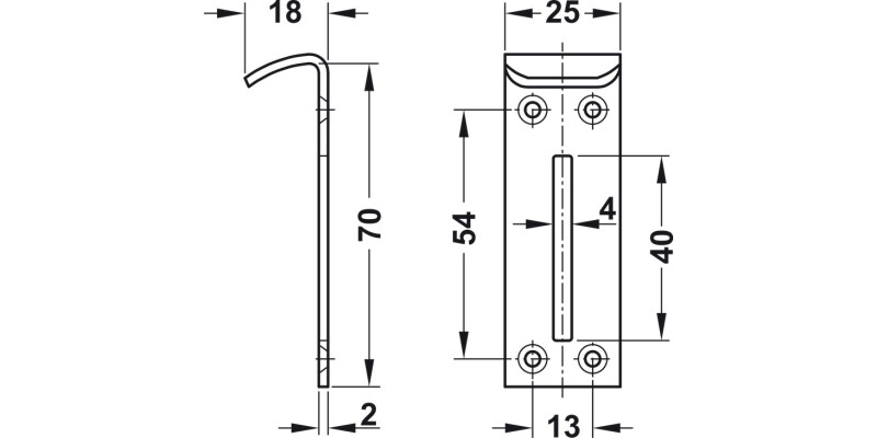 Safe Deposit Box Lock 70x25x18mm St Galv