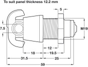 Padlockable Cam Lock 6.5mm Brt Nickel