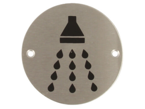 Graphic Sign, &Oslash; 76 mm, 1.5 mm Thick, Stainless Steel or Aluminium