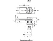 Cylinder Cam Lock 13.0mm PCP FH1 Dir.1