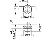 Cylinder Cam Lock 22mm 60-001 Dir.A