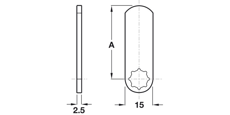 Straight Cam 50x15x2.5mm St Galv