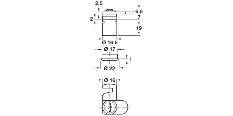 Cam Lock for Wooden Furn RH Differ 5-8