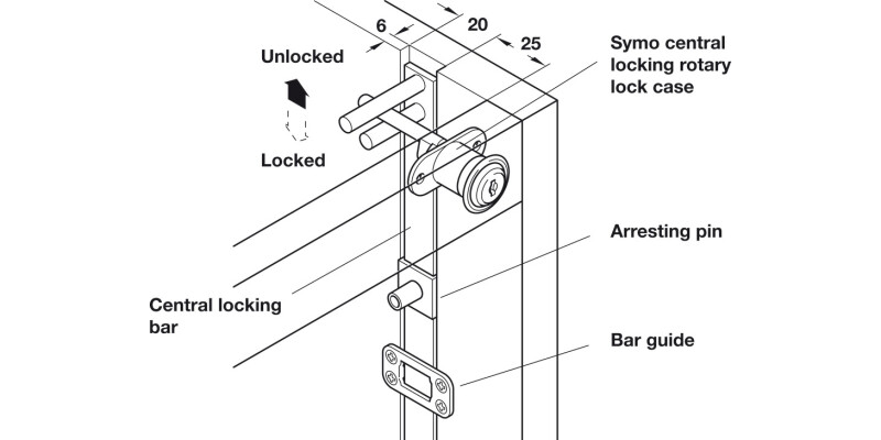 Symo3000 Central Rotary Lock 22/12mm NP