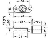 Symo3000 Central Rotary Lock 22/12mm NP