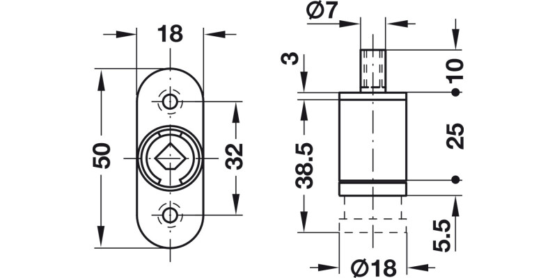Symo3000 PushButton Lockcase 25mm NP
