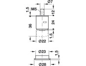 PushButton Cylinder D22mm M5 MNP H1
