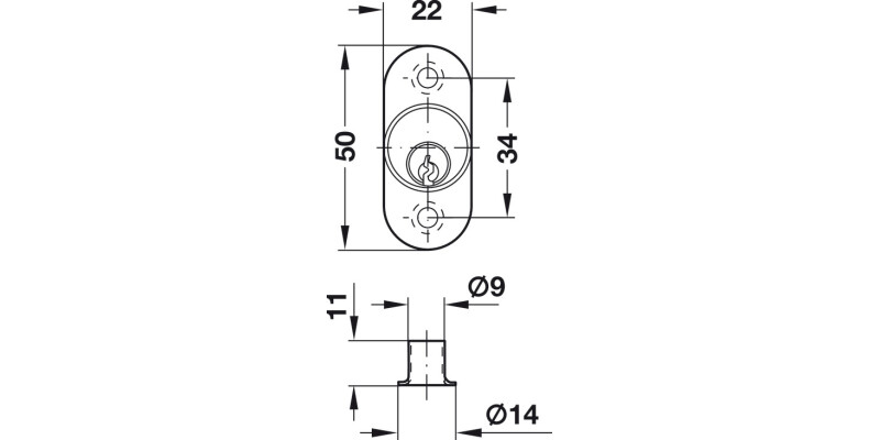 PushButton Cylinder D22mm M5 MNP H1