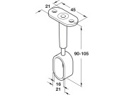 W/Robe Rail (Oval) Centre Supp Ht Adj PC