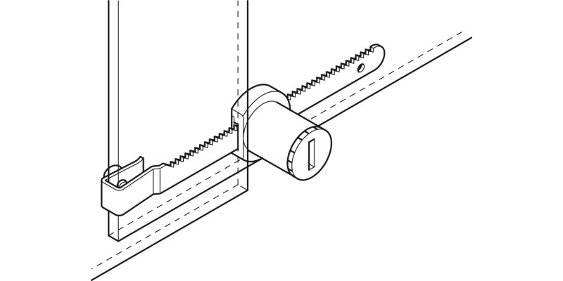 Symo3000 Gls Dr Cyl Lock w Rack NP