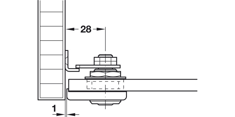 Glass Door Cyl Lever Lock B Diff PNP