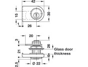 Glass Door Cyl Lever Lock MK System MNP