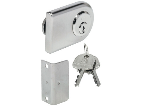 Glass Door Cylinder Lever Lock, with Nut Attachment, for Glass Panels from 4-10