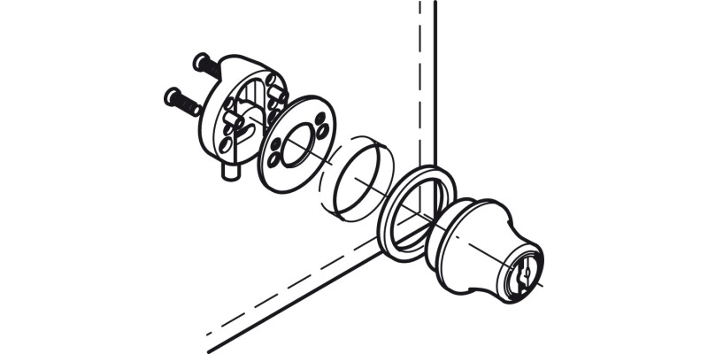 Glass Door Cyl Lock Diff PL3001 MNP