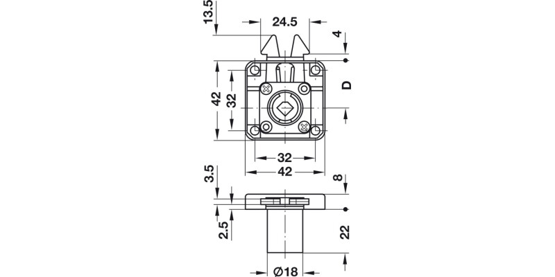 Symo3000 R.Shutter Rim Lock 24.5mm DR NP