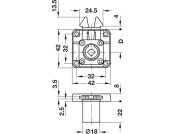 Symo3000 R.Shutter Rim Lock 24.5mm DR NP