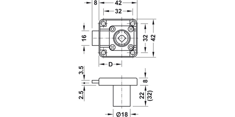 Symo3000 Rim Lockcase 23/22mm DR NP