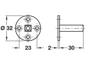 Taylors Spindle D32x30x8mm Sq BZP