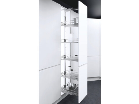 Pull Out Larder Unit, Saphir Mesh Chrome Wire Baskets, VS TAL Larder
