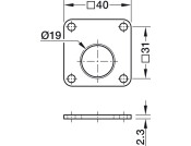Spacer Plate 2.5mm Lt.Grey for Rim Lock