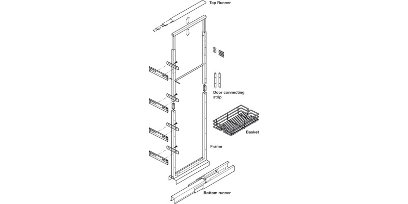 PO Larder 400mm 1950-2200mm SC C/F Lin