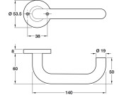 HL04 Lvr Set D53.5mm WC Set 304 SSS
