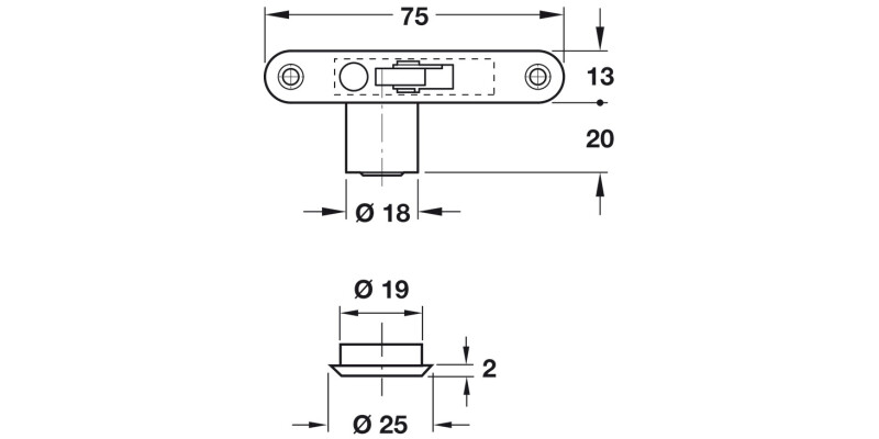 Mortice Lock Cylinder D18mm MNP H1